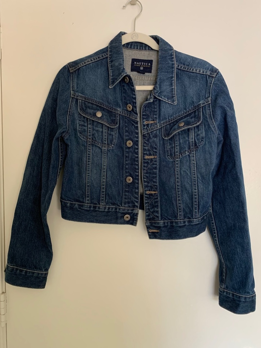 Nautica Jeans Company Y2K Blue Cotton Denim Trucker Jacket Women’s 6